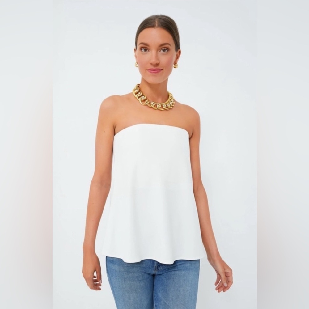Tuckernuck Strapless Ivory Crepe Marin Top